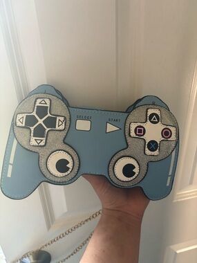 Sony Light Blue Controller Crossbody Purse with Glitter Buttons